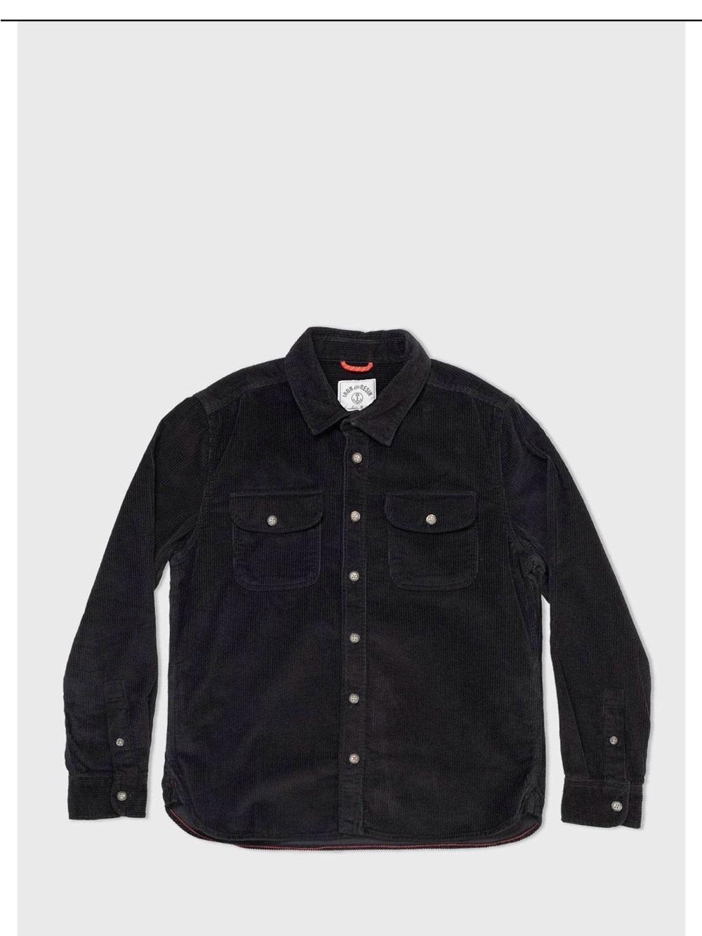 Iron & Resin Men's Black Corduroy Button-Up Work Shirt Jacket